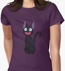Kiki's Delivery Service Jiji-Studio Ghibli Women's Fitted T-Shirt