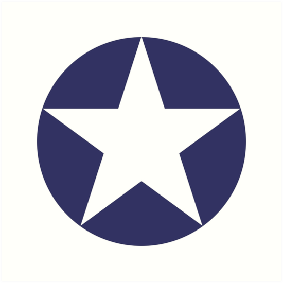 Us Air Force Style Star Emblem Art Print By Ashkitty Redbubble