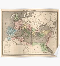 Vintage Map of The Roman Empire (1838) Poster