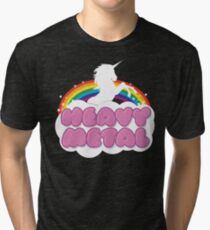 Heavy Metal Unicorn Rainbow Tri-blend T-Shirt