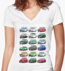 Mini time line Women's Fitted V-Neck T-Shirt