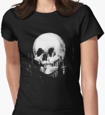 Woman with Halloween Skull Reflection In Mirror Women's Fitted T-Shirt