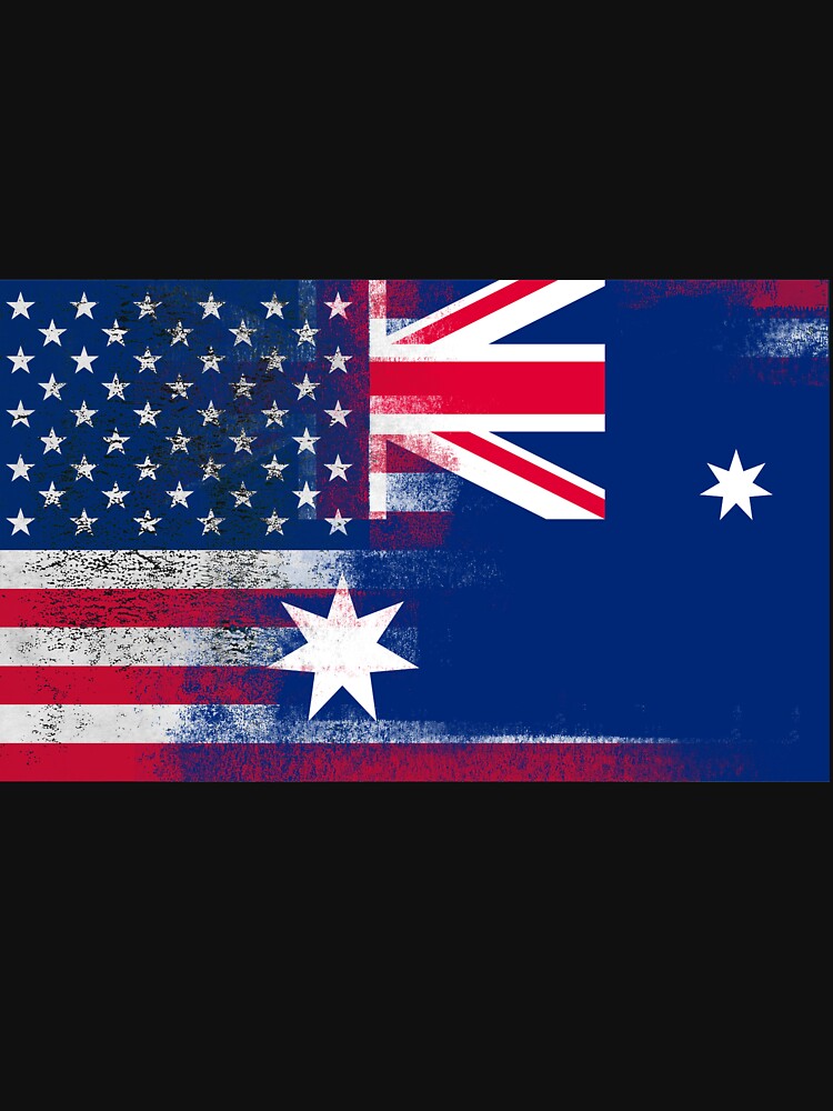 "Australian American Half Australia Half America Flag" Tshirt by