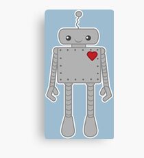 Cute Robot with Heart Canvas Print