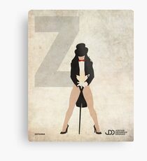 Zatanna - Superhero Minimalist Alphabet Print Art Metal Print