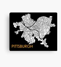 Pittsburgh neighborhood map Canvas Print