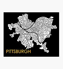 Pittsburgh neighborhood map Photographic Print