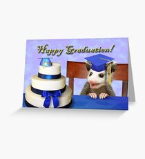 Graduation Opossum Greeting Card