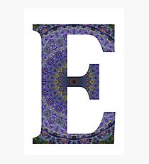 Letter 'E' Purple Mandala 2 Photographic Print