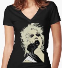 Sharon Needles in black Women's Fitted V-Neck T-Shirt