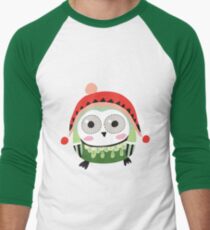 Cute Winter Owl Men's Baseball ¾ T-Shirt