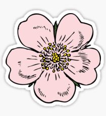 pink wild rose female girl woman flower cute beautiful hippie retro vintage t shrits Sticker