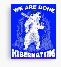 Chicago Cubs World Series Champs Bear Hibernating Canvas Print