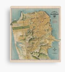 Vintage Map of San Francisco (1915) Canvas Print
