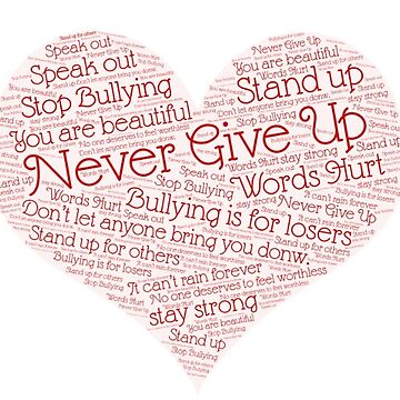 anti bullying word heart