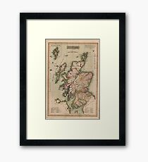 Vintage Map of Scotland (1814) Framed Print