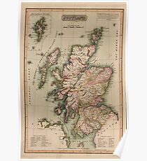 Vintage Map of Scotland (1814) Poster