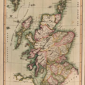 Artwork thumbnail, Vintage Map of Scotland (1814)  by BravuraMedia