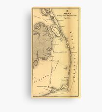 Vintage Map of The Outer Banks (1862) Leinwanddruck