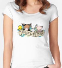 Vegan Love Pride Women's Fitted Scoop T-Shirt