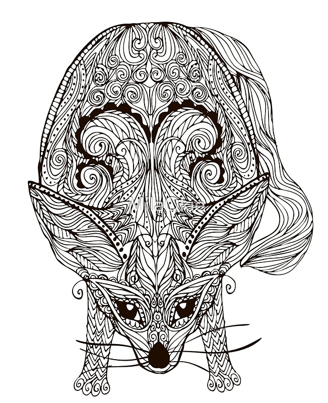 "Zentangle fennec fox" Posters by MilaOkie Redbubble