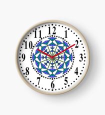 Harmonious Two Tone Blue Flowers Clock
