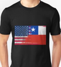 Chilean American Half Chile Half America Flag Unisex T-Shirt