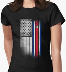Drapeau américain du Costa Rica T-shirt col V femme
