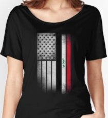 Iraqi American Flag Women's Relaxed Fit T-Shirt
