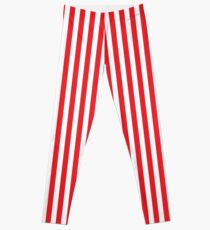 RED WHITE VERTICAL STRIPE Leggings