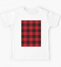 Country Christmas Cottage Primitive lumberjack Buffalo Plaid Kids Tee