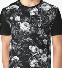 Roses Black and White Graphic T-Shirt