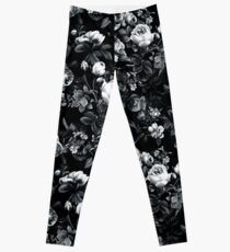 Roses Black and White Leggings