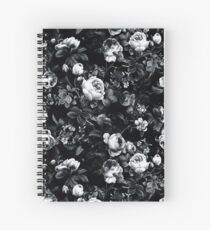 Roses Black and White Spiral Notebook