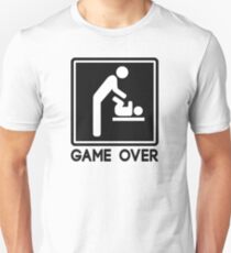Game Over New Baby for Parent Dad Slim Fit T-Shirt