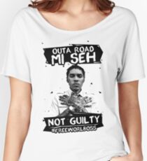 Out A Road #FREEWORLBOSS BLACK Women's Relaxed Fit T-Shirt