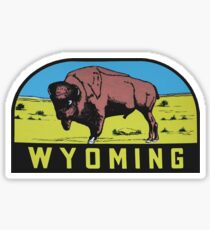 Wyoming WY State Bison Buffalo Vintage Travel Decal Sticker