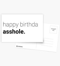 Happy Birthday Asshole Postcards