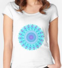 Peacock feathers mandala Women's Fitted Scoop T-Shirt