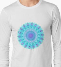 Peacock feathers mandala Long Sleeve T-Shirt