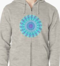Peacock feathers mandala Zipped Hoodie