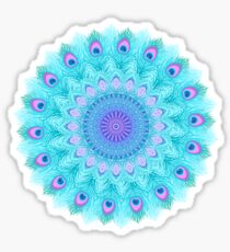 Peacock feathers mandala Sticker