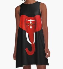 Vestido acampanado Elefante rojo 3