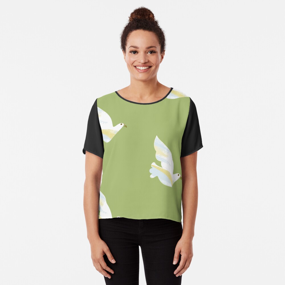 Christmas Dove Chiffon Top