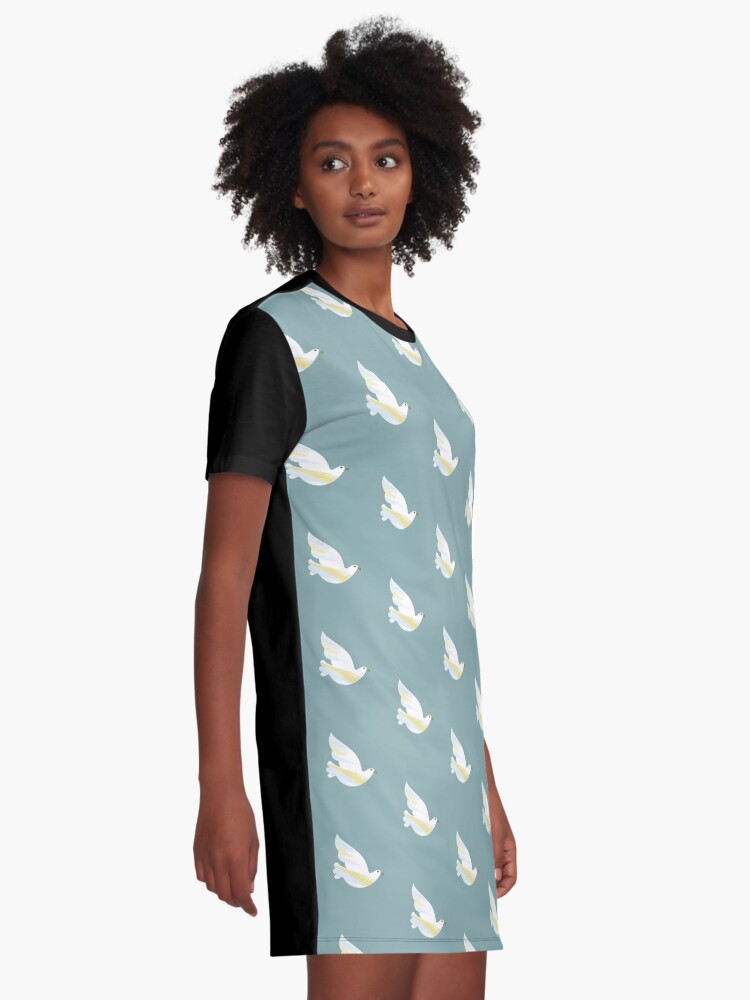 Alternate view of Christmas Dove Graphic T-Shirt Dress