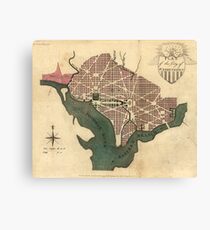 Vintage Map of Washington D.C. (1793) Canvas Print