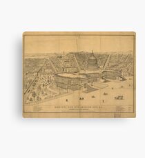 Vintage Pictorial Map of Washington D.C. (1872) Canvas Print