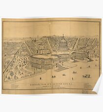 Vintage Pictorial Map of Washington D.C. (1872) Poster