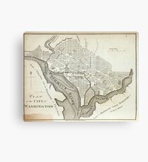 Vintage Map of Washington D.C. (1794) Canvas Print
