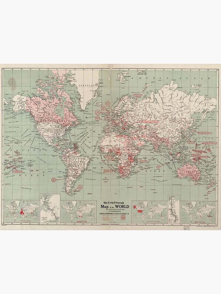 Vintage Map of The World (1918) by BravuraMedia